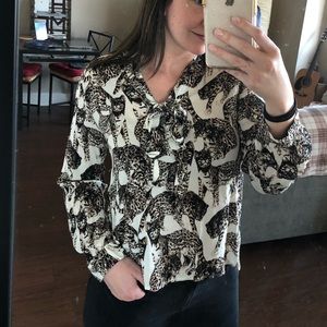 H&M Exotic Cat Blouse